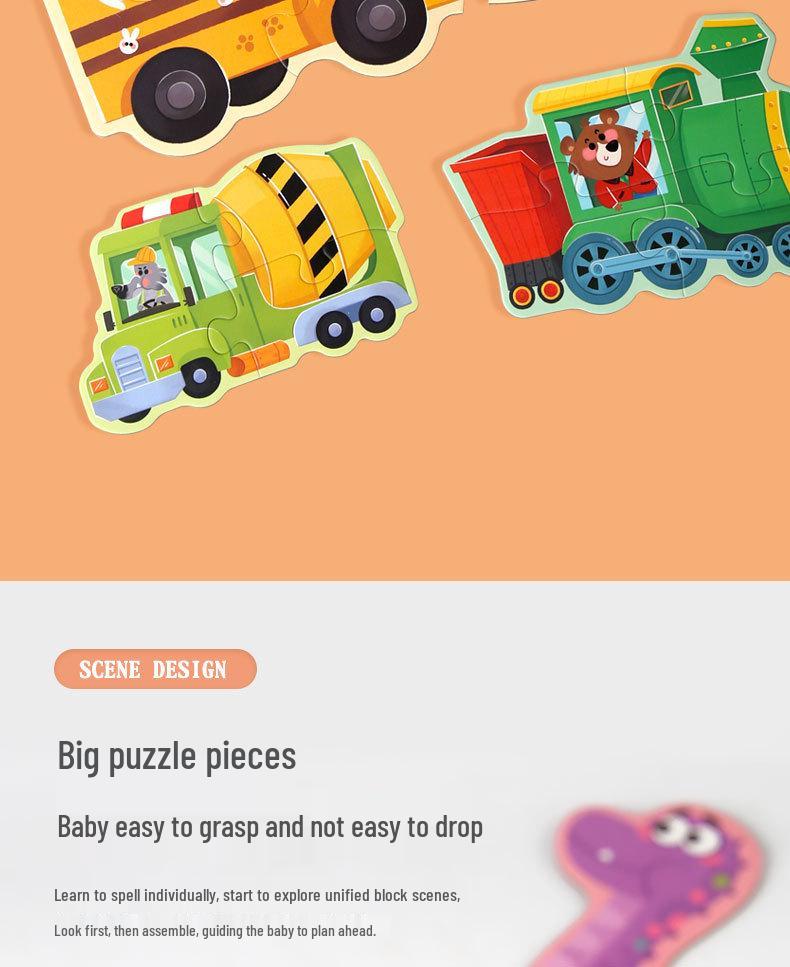 3+ Six-in-One Wooden Puzzle Box: Solid Wood Educational Toy for Girls and Boys, 60 Pieces