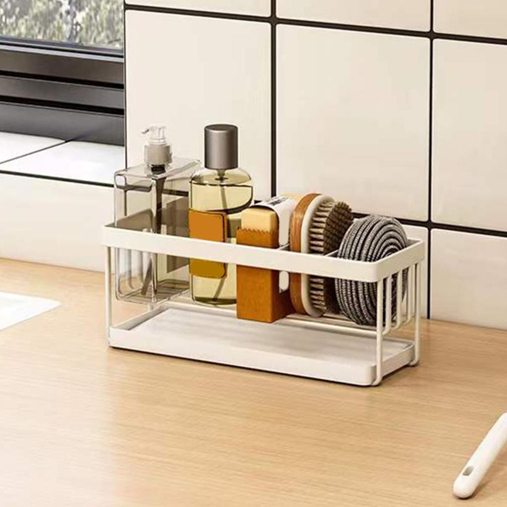 Органайзер для кухонной раковины Многофункциональная настольная подставка для слива губок Полка для раковины на подоконник Боковая полка для раковины с поддоном для капель для