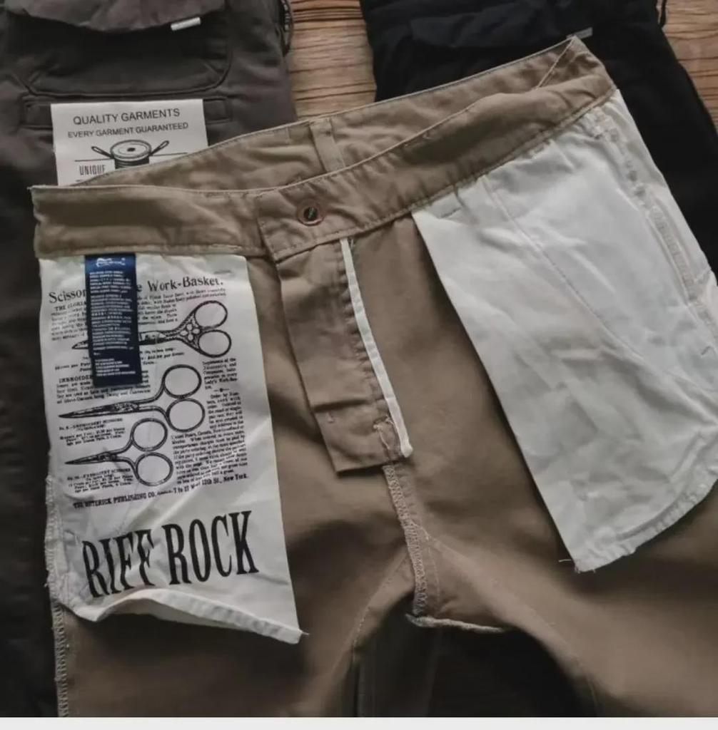 Мужской хлопковый прямой повседневный комбинезон - 2024 American Retro High Street Fashion