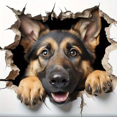 3D наклейки с овчаркой, наклейки на автомобиль, автомобильные окна, багажник, бампер, царапины, виниловые наклейки, забавные животные, украшение для автомобиля