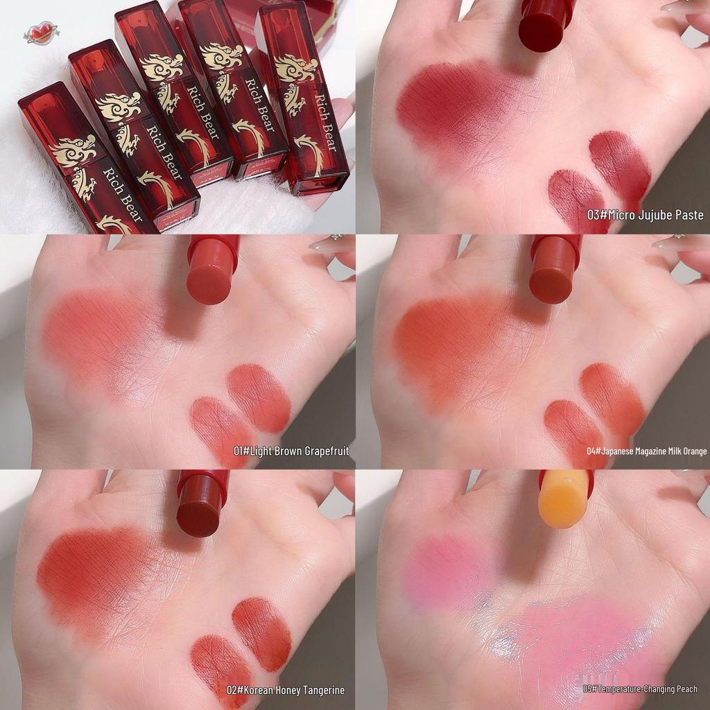 RICH BERA Бархатная помада Год Дракона: Не выцветающий, не липкий блеск для губ для красоты и личной гигиены.