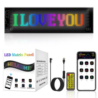 Автомобильная светодиодная матричная пиксельная панель DIY RGB освещение граффити прокрутка текста доска лобовое стекло рекламный экран Bluetooth APP управление