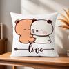 Couple Comfortable Soft Pillow Case for Sofa Bear Cartoon Kawaii Living Room Home Office D-dudu Decor Protective Covers b-Bubu