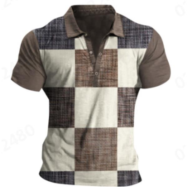 Мужская рубашка поло с коротким рукавом Independent Station, повседневная рубашка с лацканами и 3D-цифровой печатью