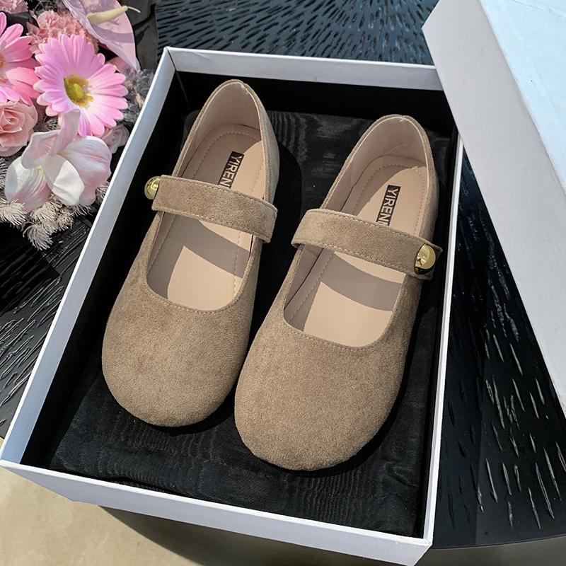 Ретро обувь Doudou женская 2025 осень новая на одном ремешке с юбкой туфли для мамы легкие на мягкой подошве Мэри Джейн одинарные туфли