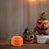 Halloween Pumpkin Mug Ceramic with Lid Cute Pumpkin Drinkware Fall Coffee Cup Trick Or Treat Kitchen Decor Cappuccino Mug