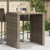 VidaXL Garden Bar Table and Top In Grey Acacia Wood Braided Resin, Outdoor Table, Garden Dining Table, 368697