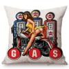 Chopper Girl Vintage Sexy Motorcycle Girls Poster Art Decor Throw Pillow Case Car Pillows Retro Motorbike Biker Cushion Cover