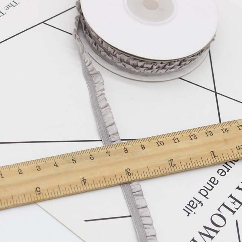 5yards Candy Color Pleated Elastic Ribbon DIY Bracelet Headdress Gift Box Bow Ruffled Woven