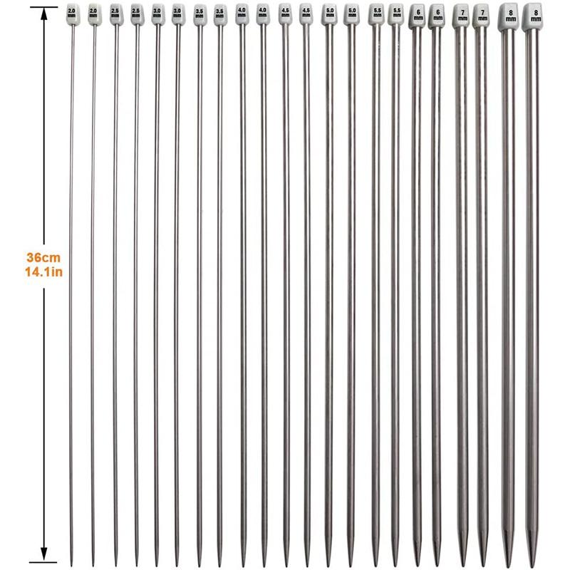2 шт./набор 35 см спицы из нержавеющей стали 2 мм-8 мм прямые односторонние спицы из нержавеющей стали инструмент для плетения своими руками