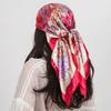 New Silk Square Scarf Women Shawls Wraps Headband Floral Print Scarves Lady Foulard Bandana Scarfs Female Neckerchief 90cm Hijab