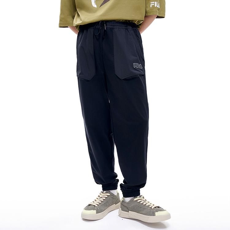 Fila Fusion Повседневные модные вязаные брюки-джоггеры мужские низ Глубокий черный T11M216602FBK