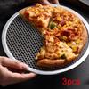 3x Round Pizza Screen Baking Tray Ovenware Bakeware Food Grade Mesh for Oven