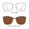 Lens 3 In-1 Glasses with 1Pc Sunglasses Lenses Anti-Blue Light Glasses Magnet Polarized Clip-On