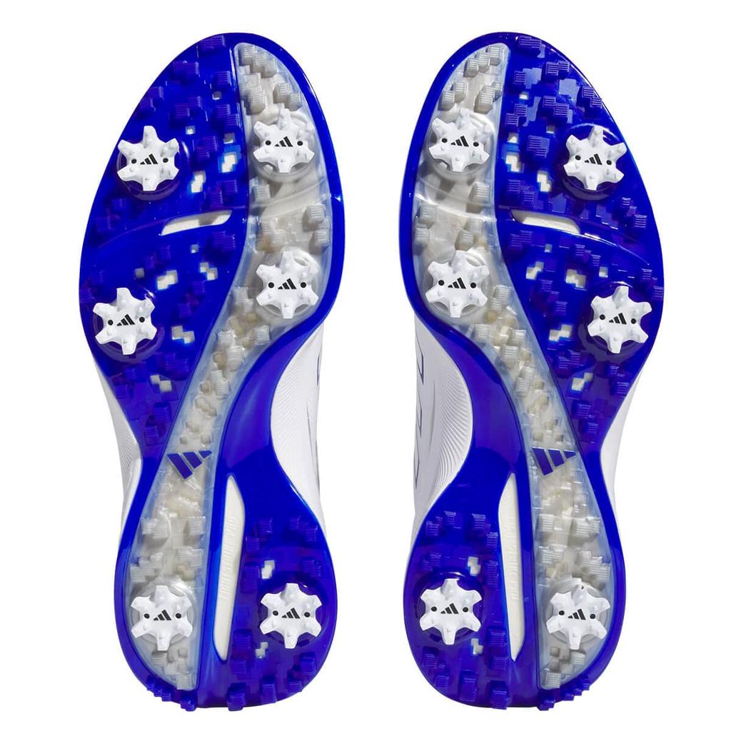 Кроссовки для гольфа ZEDGE 23 Footwear Metallic cm 2E [Adidas Golf] мужские белые/прозрачно-голубые/серебристые 27.0