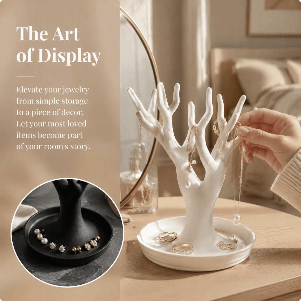 3D Printed Tree-shaped Organizer Decorative Figurine Tree Jewelry Display Stand Photography Props