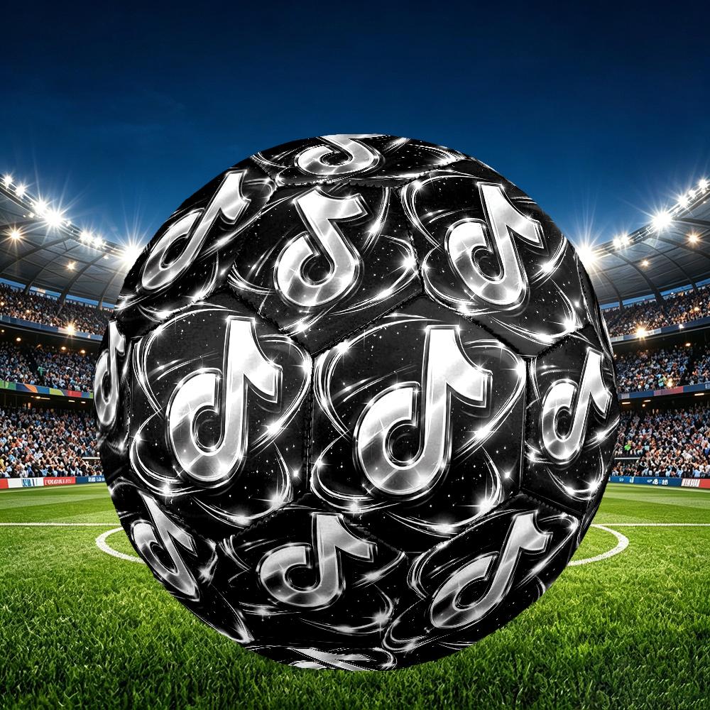 1pc Size 5 Neon Music Note Design Soccer Ball - Anti-slip Football for Outdoor Sports Activities, Durable Ball for Game Play