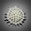 Vintage Silver Plated Imitation Pearl Beads Flower Brooch For Wedding Gift