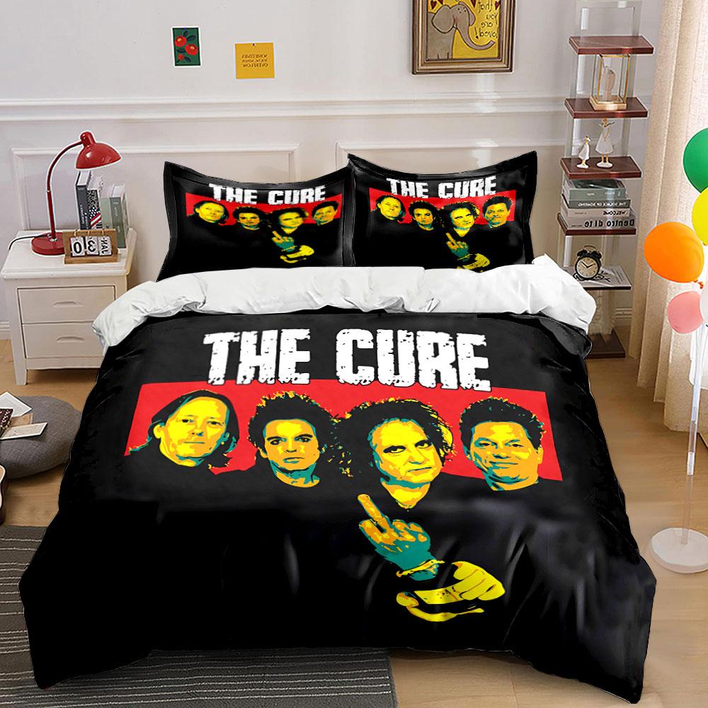 Colorful "The Cure" Band Print Bedding Duvet Cover Set Duvet Cover Pillowcases (1*Duvet Cover 2*Pillowcases, without duvet insert)
