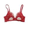 French Deep V Pseudo-see-through Bra Comfortable and Beautiful Back Push-up Open-back Soft Underwire Lace Bra for Small Breasts