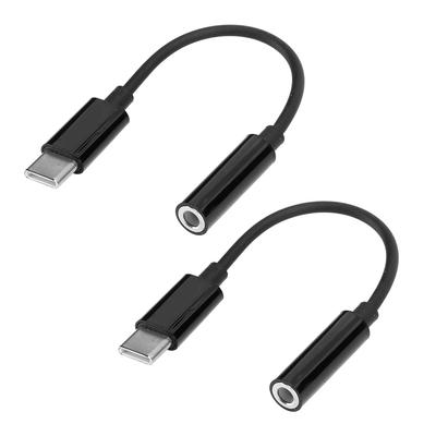 2 шт. USB C в 3,5 мм отверстие для наушников конвертер или кабель-адаптер для PixelSamsung GalaxyBlack