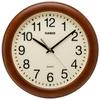 Wall Clock, Brown, Analog, Wooden Frame, Wooden, Wood Grain, Quiet, Continuous Second Hand, IQ-136-5JF