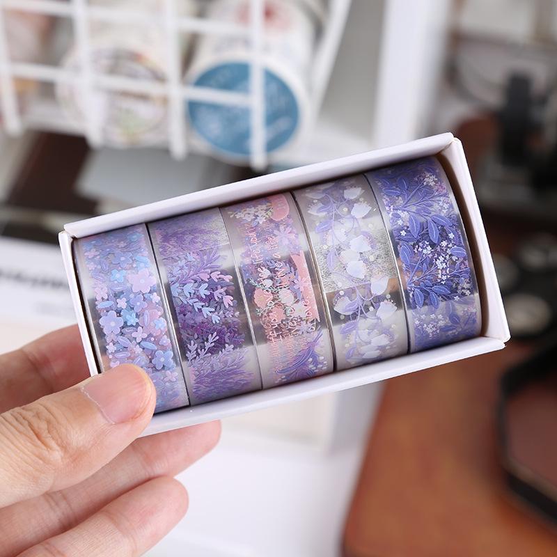 Креативные прозрачные наклейки васи-ленты с языком цветов для DIY украшения и ведения журнала, подарочная коробка