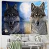 Moonlight Wolf Tapestry Wall Hanging Oil Painting Witchcraft Psychedelic Animal Tapiz Hippie Bedroom Home Decor
