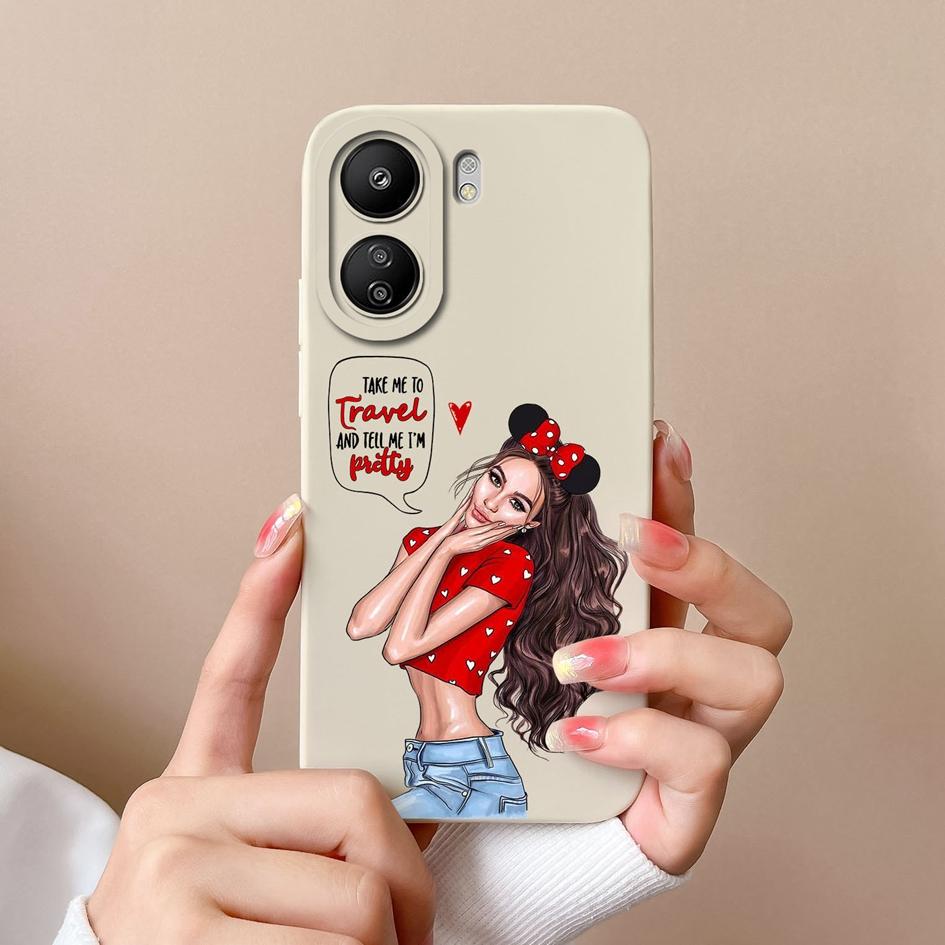 Чехол для телефона Xiaomi Redmi 13C Note 13 Pro A3 K60 Ultra K70 Pro K70E, модный матовый жидкий силиконовый защитный чехол для телефона для мальчиков и девочек, бамперы