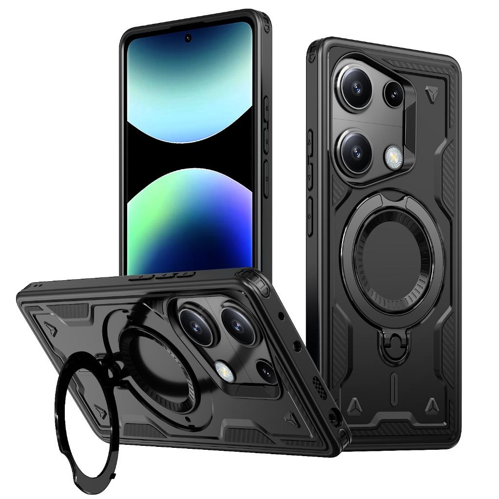 Чехол для телефона Magsafe для Xiaomi Redmi Turbo5 Max Turbo4 Note 13 14 15 Pro+ Plus 5G 14S 13R 360° Магнитное кольцо-держатель Чехол