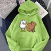Kawaii толстовки с капибарой для женщин/мужчин, повседневные толстовки с длинными рукавами, модные пуловеры больших размеров для девочек, одежда с короткими рукавами с героями мультфильмов