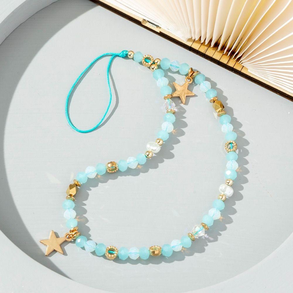 Lanyard Gifts Telephone Cord Beads Chain Five-pointed Star Pendant Mobile Phone Strap Phone Chains