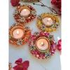 Handmade Beautiful T Light Candle Holder for Home Decorations for Party Festivals Wedding and Event Decorations Set of 4