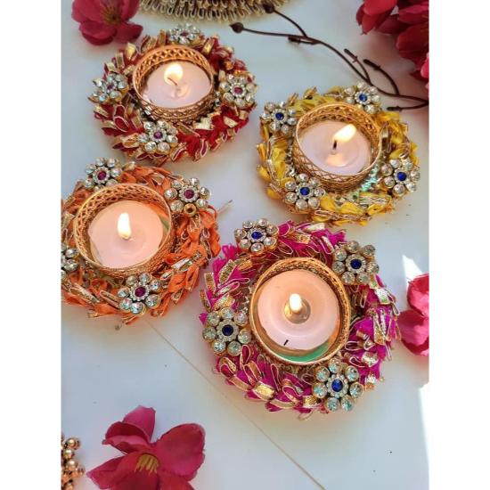 Handmade Beautiful T light Candle Holder for Home Decorations for party festivals Wedding and Event Decorations Set of 4