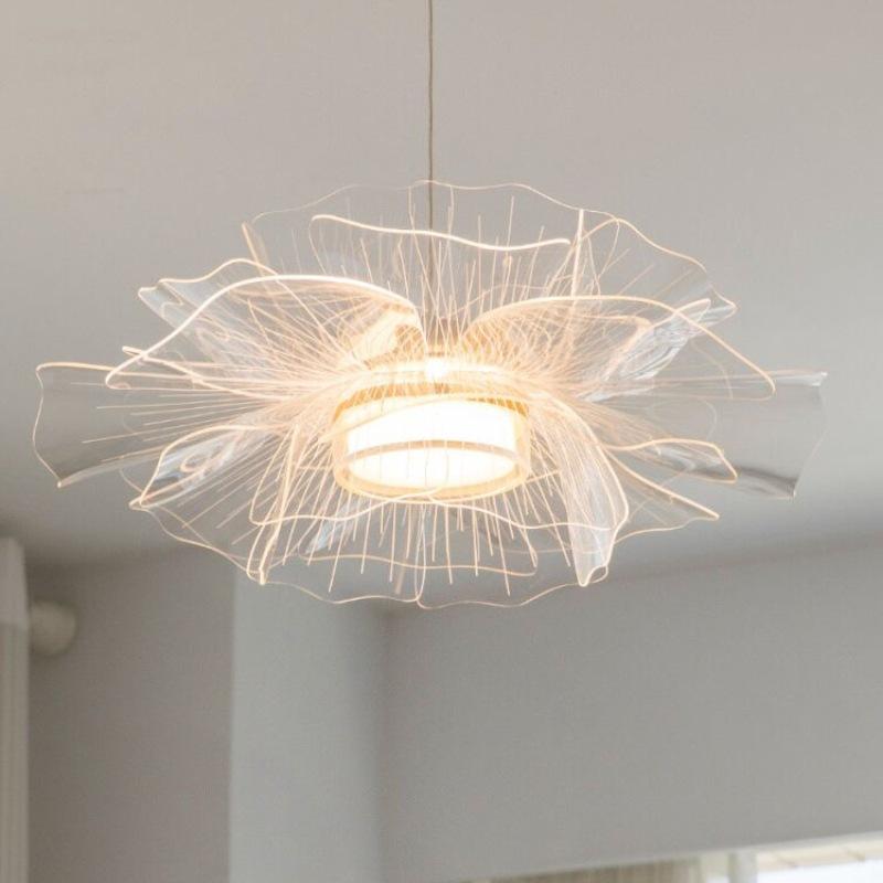 Современная минималистичная люстра для гостиной, креативная лампа-лепесток, лампа для спальни, роскошные лампы