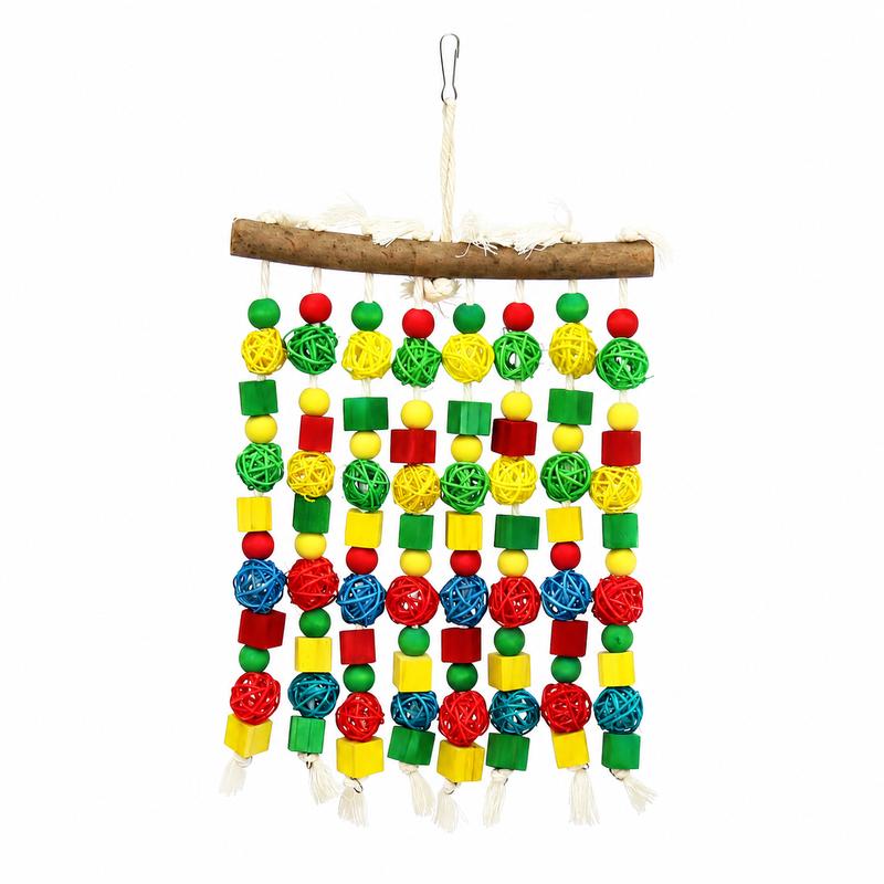 Bird Climbing Chew Toy Natural Vine Waterfall Hanging String for Parakeet Cockatiel African Grey Parrot Cage Swing Decorations