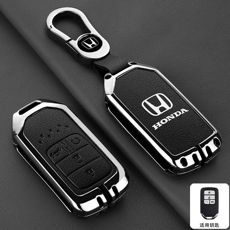 ARD1 Alloy Leather Car Remote Key Case Cover Shell for Honda Civic 11th Gen Accord Vezel Freed Pilot CRV 2021 2022 City Jazz BR-V HRV