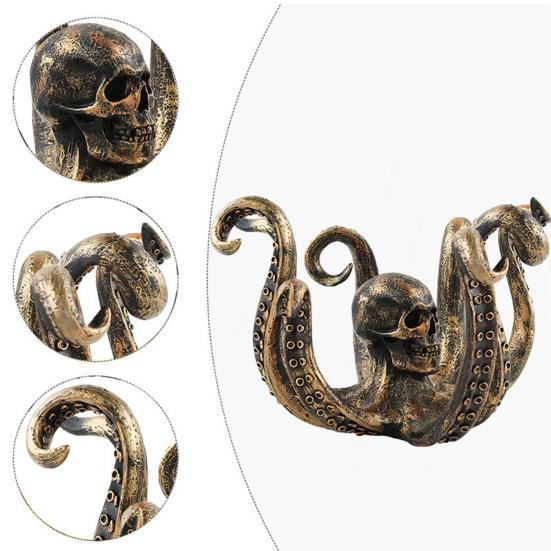 Подставка для кружки «Осьминог» из бронзы, фигурка морского животного из смолы, кухонная столешница, органайзер для кофейных чашек, подставка для вешалки, украшение для дома и офиса