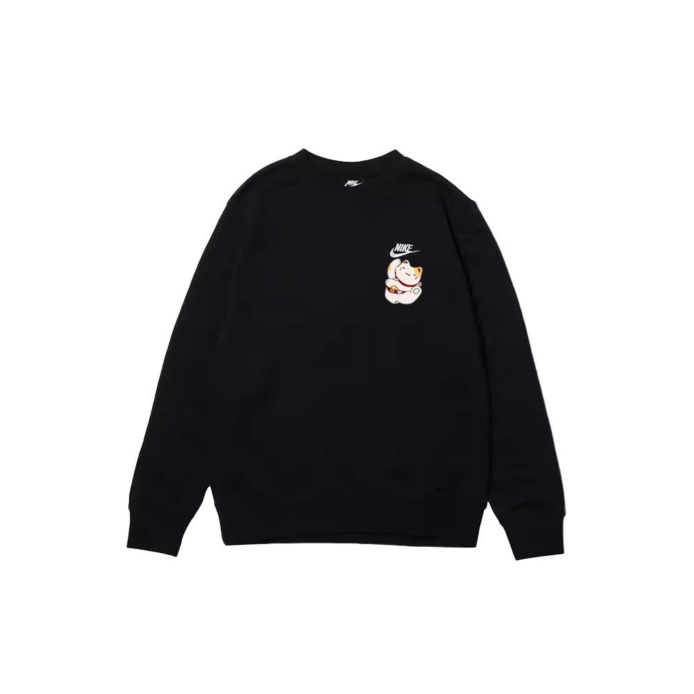 Nike Модная уличная дышащая городская повседневная универсальная толстовка с логотипом и круглым вырезом, унисекс, черная BV2667-010(TEAM1061-3.3.4)