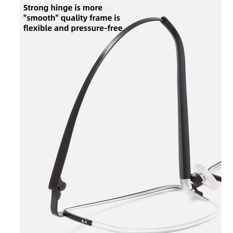 Новые мужские очки для близорукости Металлические очки с полуободковой оправой Защитные очки от синего света Модная квадратная оправа Сверхлегкие готовые очки для близорукости