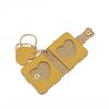 Family Photo Keychain Mini Album Faux Leather Personalized Picture Holder Retro Style Card Holder Key Ring