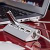 Высокоскоростной USB-концентратор, 4 порта, порт USB 2.0, портативный алюминиевый USB-разветвитель, ноутбук, ПК, планшет
