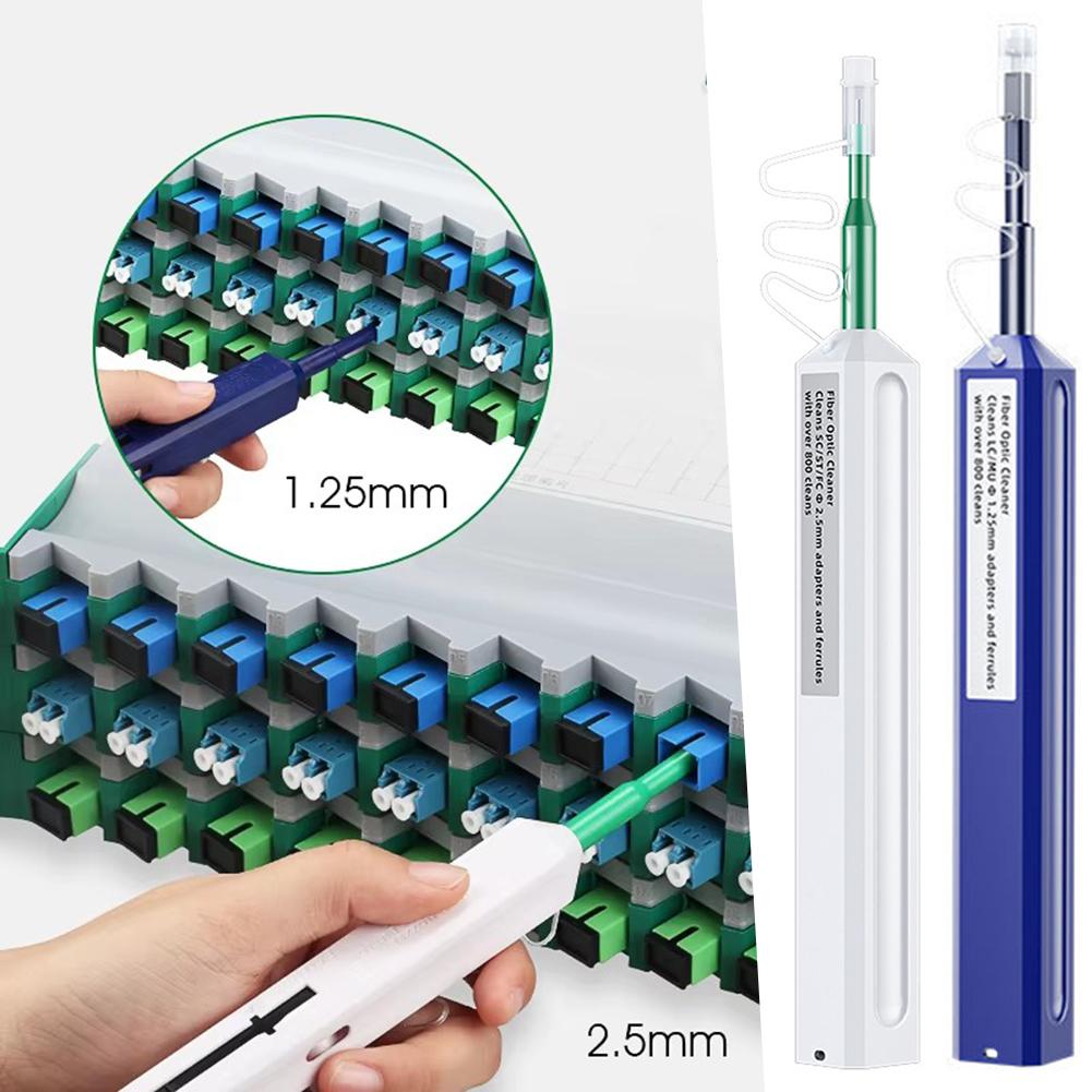 SC/FC/ST 2.5mm Fiber Optic Cleaning Pen LC/MU 1.25mm One-Click Fiber Optic Cleaner Optical Fiber Connector Cleaner