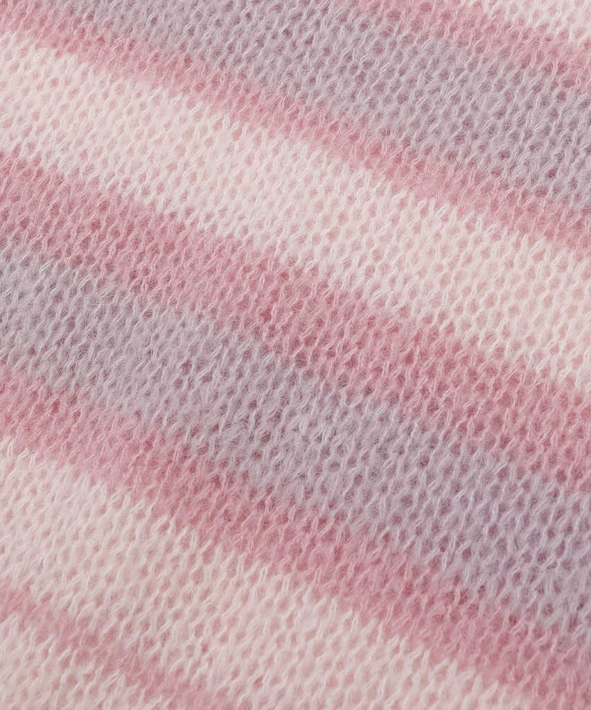 SUNDAY FRUIT MARKET Stripe Sun Knit Crew Pink