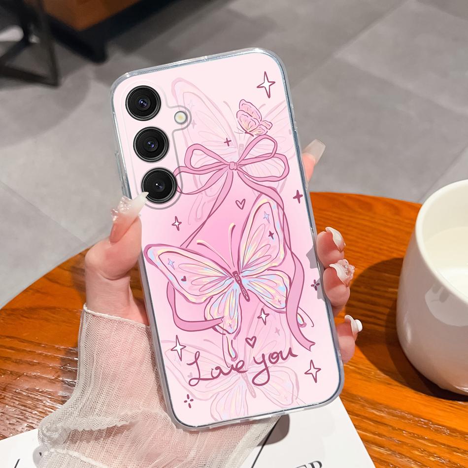 Чехол для Samsung Galaxy S25 FE Plus Ultra Прозрачный с рисунком цветов Задняя крышка для Samsung S 25 Ultra Мягкие противоударные чехлы для телефона