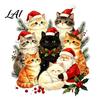 Christmas Window Clings Cat Static Cling Decal Waterproof PVC Festive Sticker Removable Decorations Easy Apply Decorative for Home Living