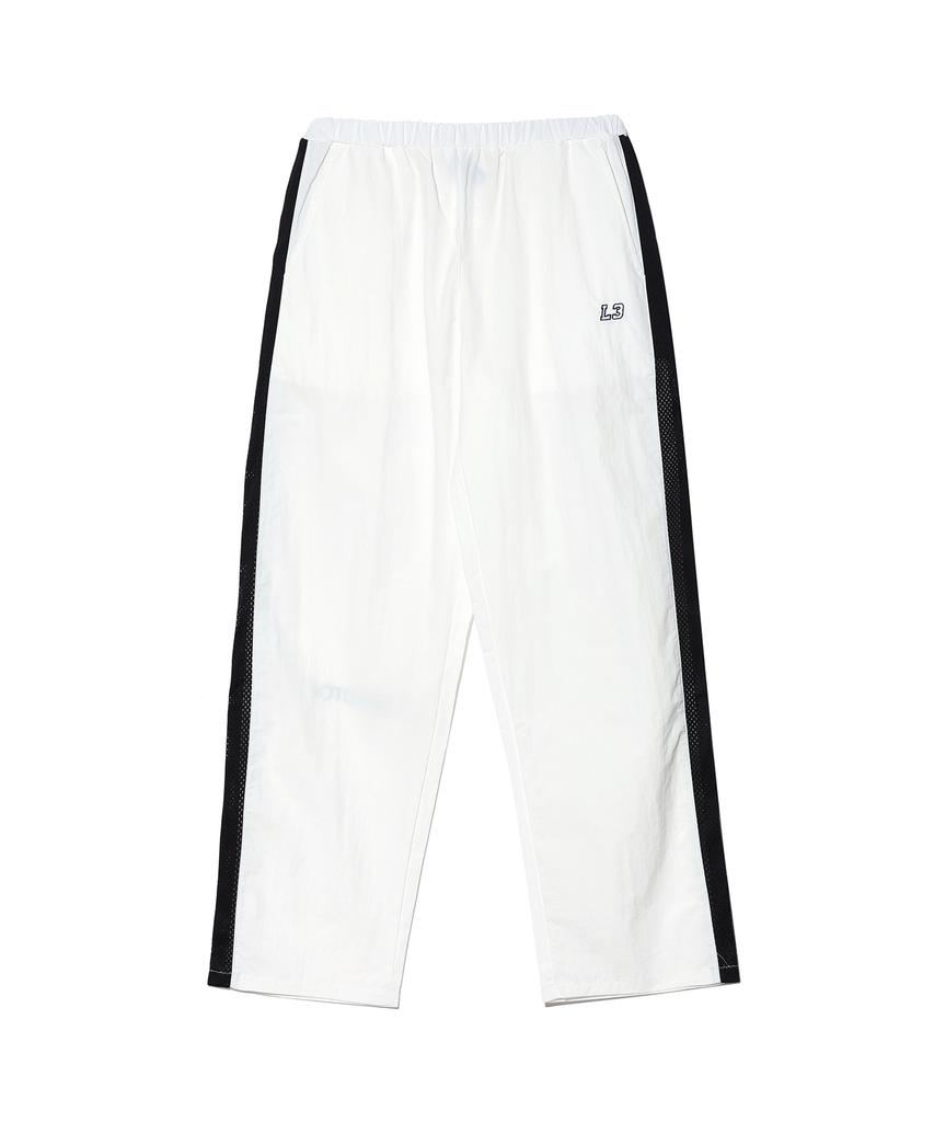 LMN3011 Side Mesh Nylon Pants - White