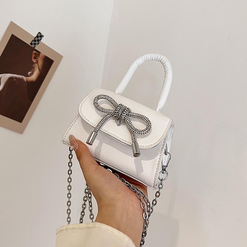 Женская модная маленькая сумка с бантом, новинка весны 2024, универсальная сумка через плечо