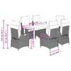 VidaXL Ensemble à Manger de Jardin avec Coussins 7 pcs, Table et Chaise de Terrasse, Meubles de Patio, Mobilier d'Extérieur, 3213269