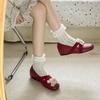 Autumn new inner height increase explosion retro ballet shoes versatile niche sweet Mary Jane single shoes
